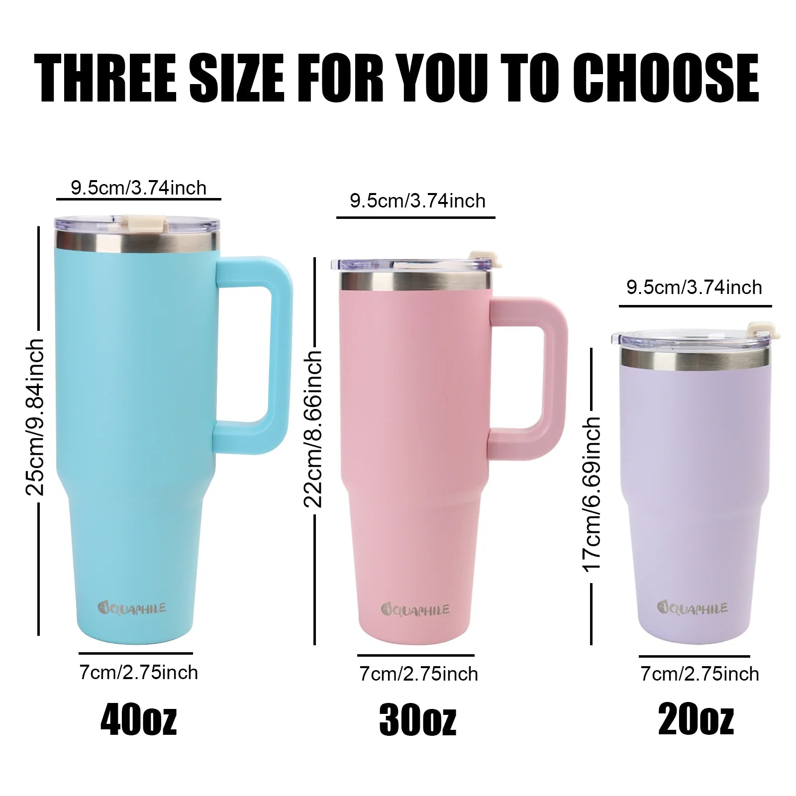 Insulated Tumbler with Leak-Proof Lid and Straw, 30 Oz Insulated Stainless Steel Coffee Mug with Handle, Travel Coffee Mug，Lavender