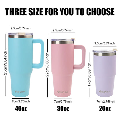 Insulated Tumbler with Leak-Proof Lid and Straw, 30 Oz Insulated Stainless Steel Coffee Mug with Handle, Travel Coffee Mug，Lavender